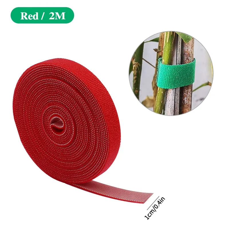 Green Garden Plant Ties – 3 Rolls of Reusable Nylon Hook & Loop Twine for Plant Support and Cable Organization