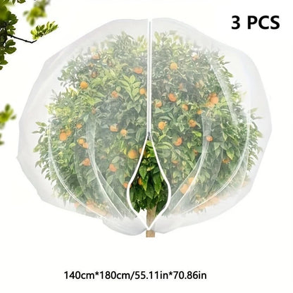 3 قطع من أغطية أكياس حماية النباتات الشبكية - أكياس شبكية مضادة للطيور والحشرات لأشجار الفاكهة والخضراوات ومكافحة آفات الحدائق