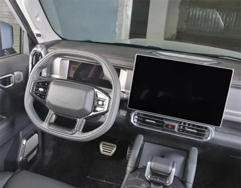 Automotive parts ABS internal steering wheel decorative panel cover fit for JETOUR Traveler T2 steering wheel panel sticker