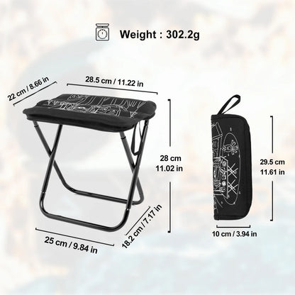 Widesea 1pc Foldable Camping Stool – Lightweight Portable Outdoor Fishing Chair with Zipper Storage & Stainless Steel Frame