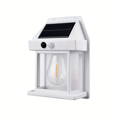 Outdoor Solar Tungsten Wall Light with Motion Sensor IP65 Waterproof LED Safety Light for Patio Outdoor Deck Porch Barn Balcony
