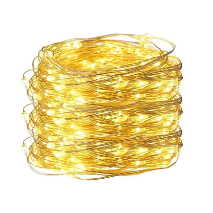 سلسلة أضواء LED USB بطول 5 أمتار، سلك فضي - أضواء خرافية مقاومة للماء لتزيين حفلات الزفاف وأعياد الميلاد 