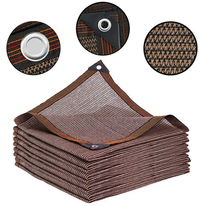 75% Shading Coffee Sun Shade Net – Heavy-Duty UV-Resistant Pergola Cover for Garden & Greenhouse