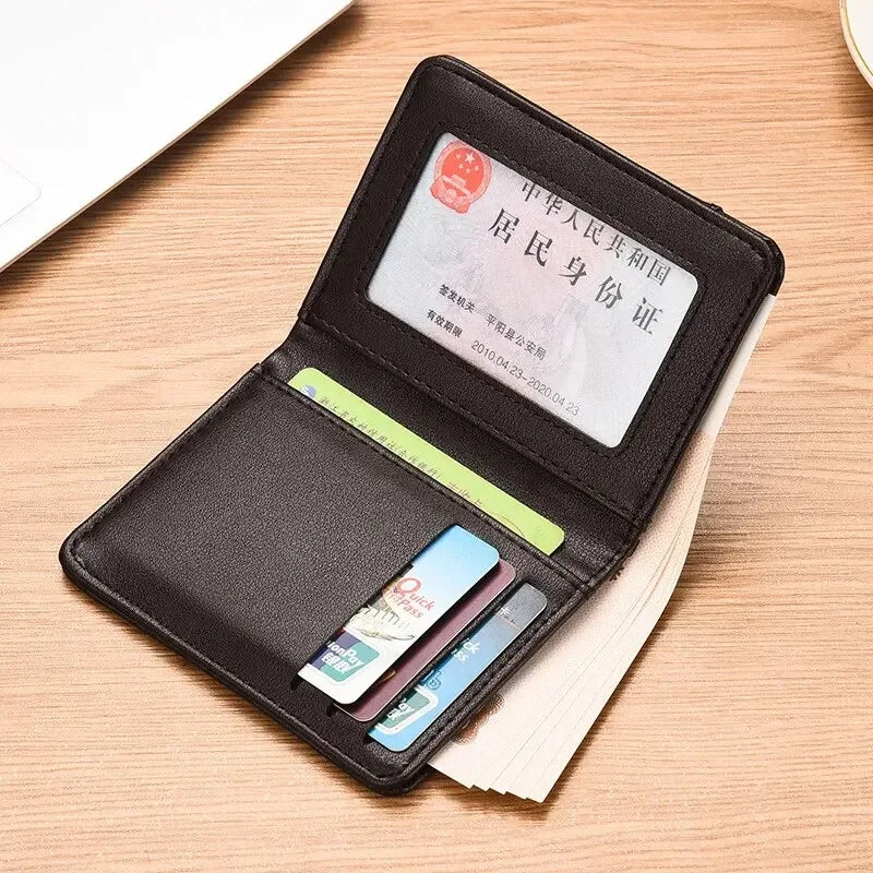 Men’s Vertical Multi-Card Wallet – Compact Driver’s License and Student Card Holder