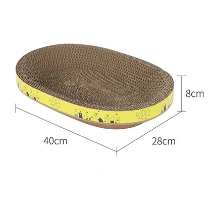 Cat Scratching Board – Oval Corrugated Paper Cat Nest & Furniture Protector