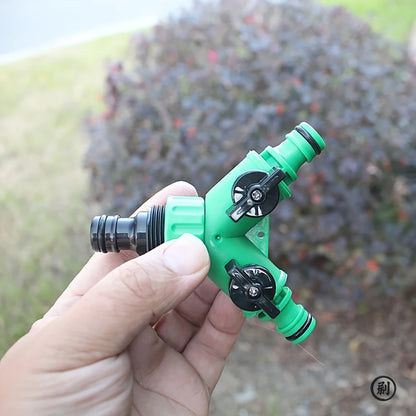 موزع مياه الحديقة على شكل حرف Y، صمام ثنائي الاتجاه مع مفتاح، للتحكم في مياه الري من الصنبور وزراعة الزهور، محول بلاستيكي 