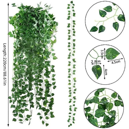11M Artificial Ivy Leaf Garland – Hanging Green Vine for Garden, Wedding, Party & Home Wall Decor
