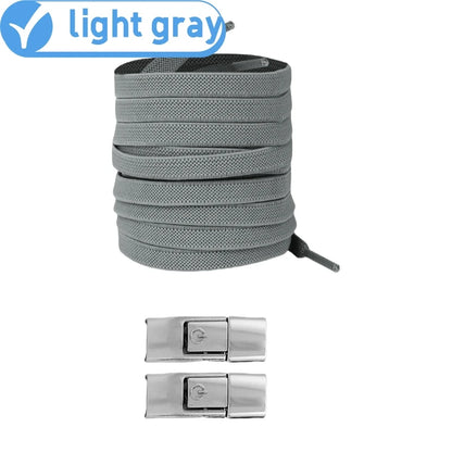 أربطة أحذية بدون عقدة - أربطة أحذية مسطحة مرنة 8 مم للأحذية الرياضية، للأطفال والكبار