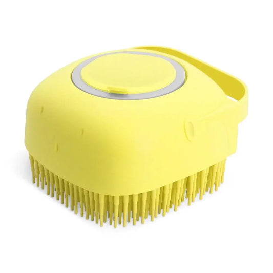 Pet Shampoo Brush with Dispenser – 2-in-1 Silicone Bath & Grooming Comb for Dogs and Cats