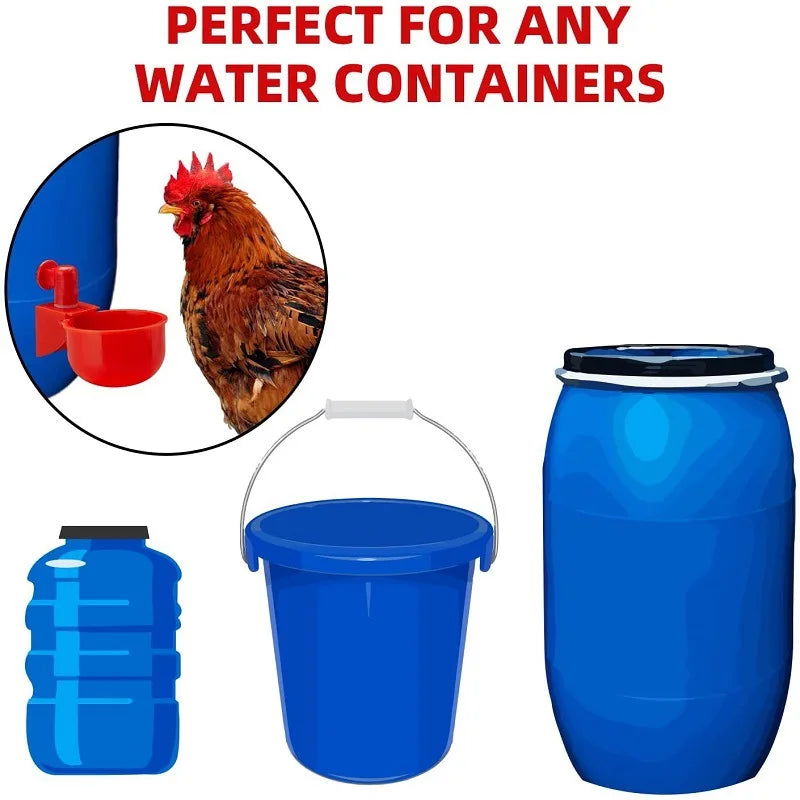 20PCS Chicken Drinking Cups – Automatic Poultry Water Feeder for Chicks, Ducks & Quails