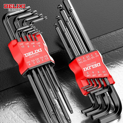 DELIXI Electric Allen Key Set – Hex Wrench Screwdriver Set with Sleeve, Universal Metric Tools for Motorcycles & Bicycles