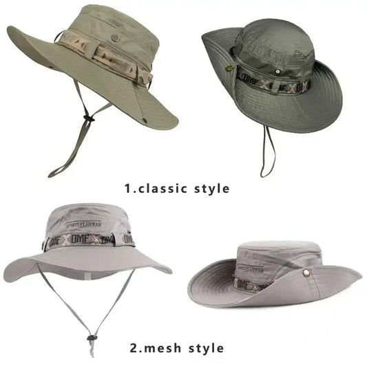 Men's Summer Bucket Hat – UV Protection Wide Brim Outdoor Safari Fishing Hiking Cap