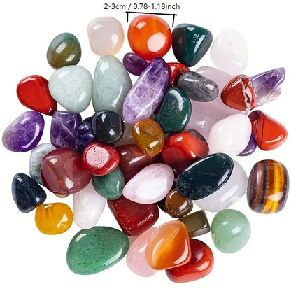 100g Mixed Tumbled Crystals & Stones – Assorted Polished Gemstones for Décor, Healing, Crafts & Collecting