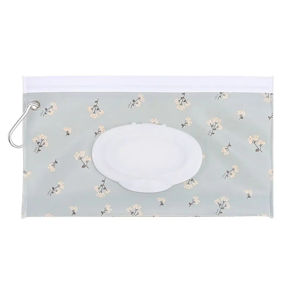 حقيبة مناديل مبللة من مادة EVA - حقيبة محمولة لمناديل الأطفال المبللة مع غطاء قلاب وحافظة بحزام كبس