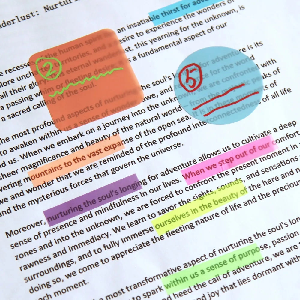 2400S Transparent Sticky Notes – Colorful Index Memo Pads for School & Office