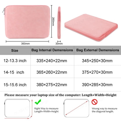 Laptop Sleeve Bag for MacBook Air, Pro 13, 13.3, 14, 15.4, 15.6 Inch – Notebook Pouch for Lenovo, Asus, HP, Dell, Portable Bag Cover Case
