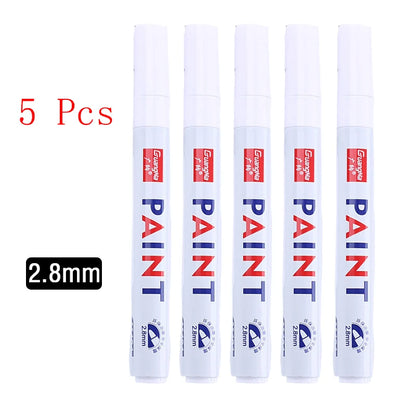 White Marker Pens set Oily Waterproof White Gel Pen DIY Graffiti Sketching Marker Stationery Writing School Supplies brush