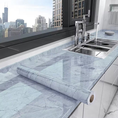 40cm Self-Adhesive Marble Wallpaper – Waterproof & Oil-Proof PVC Peel and Stick Wall Decor for Kitchen & Home