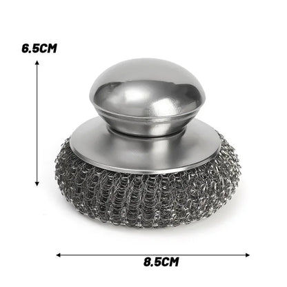 Stainless Steel Pot Brush with Handle – Heavy Duty Dishwashing Scrubber for Kitchen Cleaning