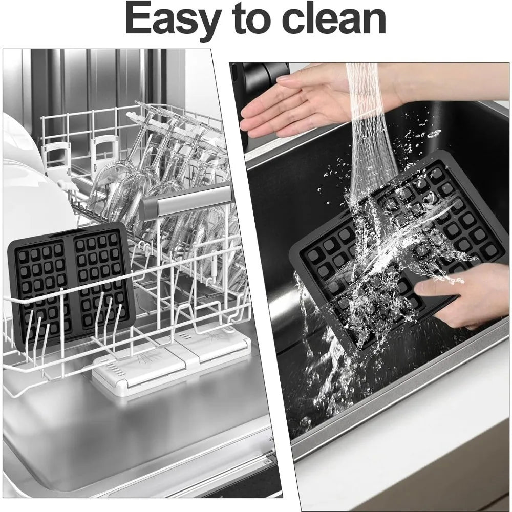 1/2 Piece Silicone Waffle Mold, Kitchen Waffle Maker Square Waffle Mold for Cake Chocolate Craft Candy Soap Pastry Accessories