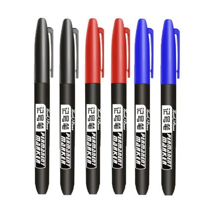 Permanent Marker Pen Drawing Markers Black Blue Red Waterproof Ink Sketch Pens Stationery Art School Supplies For Glass Metal