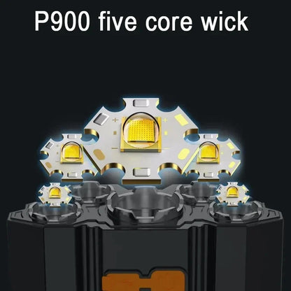 5 LED Rechargeable Headlamp with Built-in Lithium Battery – Waterproof Strong Headlight for Camping, Fishing & Cycling