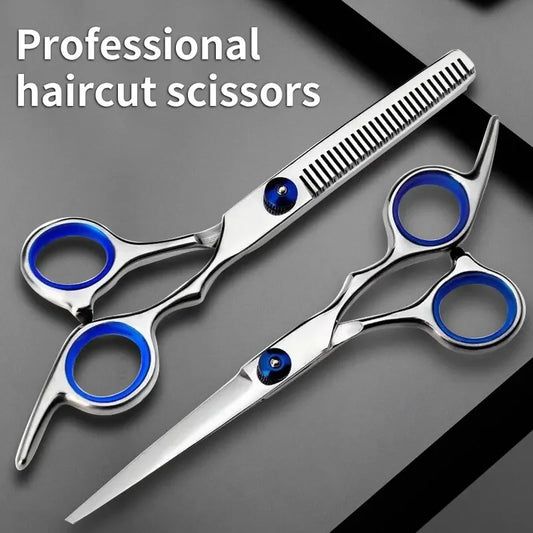 6.0" Japanese Steel Hairdressing Scissors – Barber-Grade Cutting & Thinning Shears with Razor Comb Set