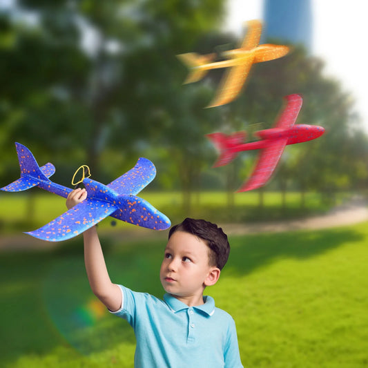 Electric Foam Glider Plane – LED Rechargeable Hand-Throw Airplane Toy for Kids Outdoor Play
