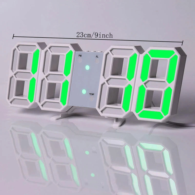3D LED Digital Alarm Clock – Wall & Desk Clock with Temperature Display for Home & Office