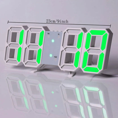 3D LED Digital Alarm Clock – Wall & Desk Clock with Temperature Display for Home & Office