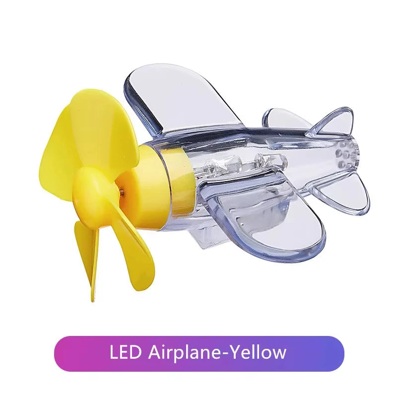 Wind-Powered LED Airplane Ornament – Motorcycle & Car Rearview Mirror Decoration with Rotating Lights