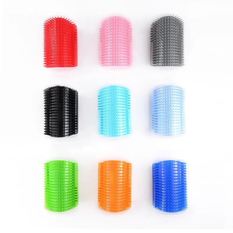 Wall Corner Cat Scratcher Brush – Self Grooming Pet Comb & Massager