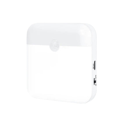 مصباح ليلي لاسلكي مزود بمستشعر حركة LED - فانوس قابل لإعادة الشحن مزود بمستشعر حركة الجسم البشري للتخييم والسلالم والخزائن والمطابخ