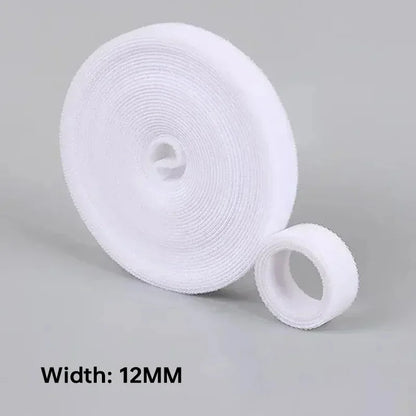 منظم كابلات بالجملة، بطول 2/5 أمتار/لفة، عرض 12 مم، لفافة كابلات USB، أربطة نايلون سهلة القطع، مناسبة للفأرة وسماعات الأذن. 