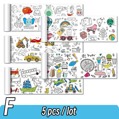 90cm Animal Canvas Children's Drawing Roll DIY Coloring Paper Roll Color Filling Graffiti Paper-cut Painting Educational School