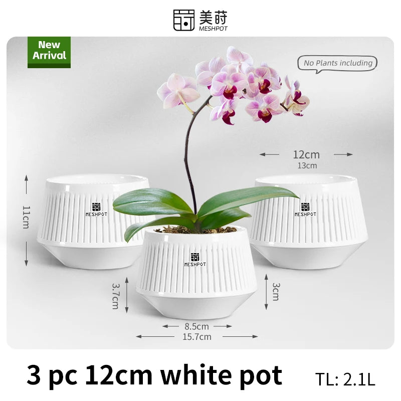 وعاء شبكي مثقوب لزراعة الأوركيد، وعاء بلاستيكي مزخرف لزراعة البنفسج الأفريقي، مزود بفتحات تهوية وتدفق هواء جيد. 