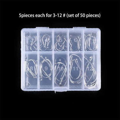 1000 قطعة من خطافات الصيد ذات الأشواك المصنوعة من الفولاذ الكربوني العالي - مجموعة خطافات حادة ومتينة لصيد الأسماك من الصخور ومعدات الصيد