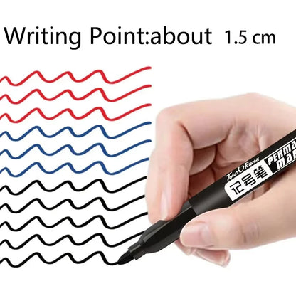6 PCS Permanent Marker Pen Manga Drawing Markers Black Blue Red Waterproof Ink Sketch Pens Stationery Art School Supplies
