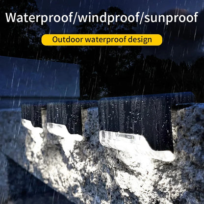 مجموعة من 1-6 مصابيح سطح تعمل بالطاقة الشمسية - مصابيح LED خارجية مقاومة للماء للدرج والدرابزين والسياج والحديقة وممر الفناء