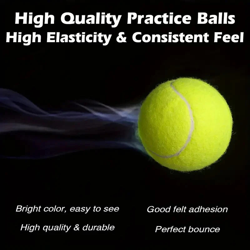 Advanced Training Tennis Balls – 3PCS Durable & Highly Elastic Rubber Balls for Beginners