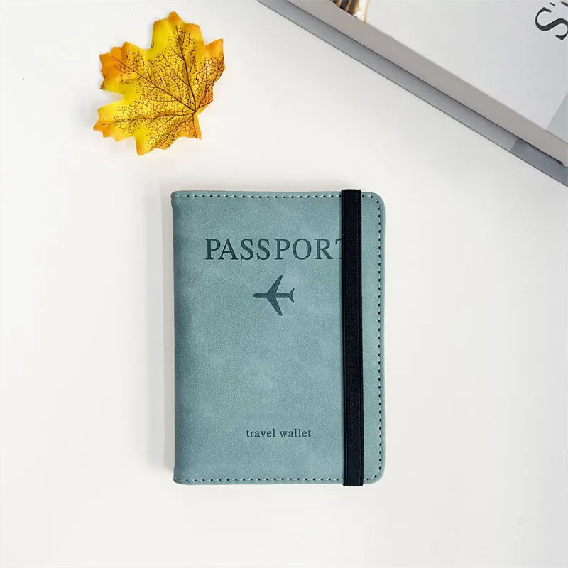 RFID Vintage Business Passport Holder – Multi-Function PU Leather Wallet for Travel