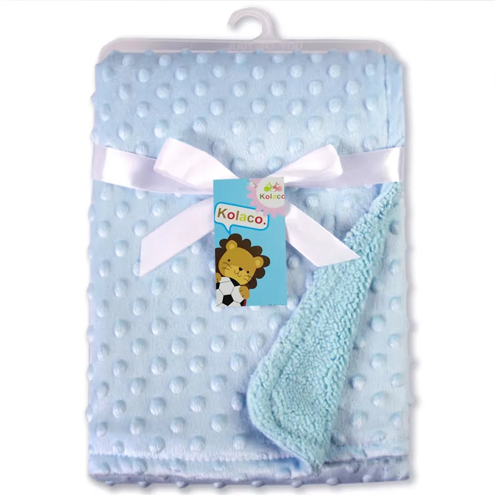 Baby Thermal Soft Fleece Blanket – Newborn Winter Swaddle Wrap Cotton Quilt