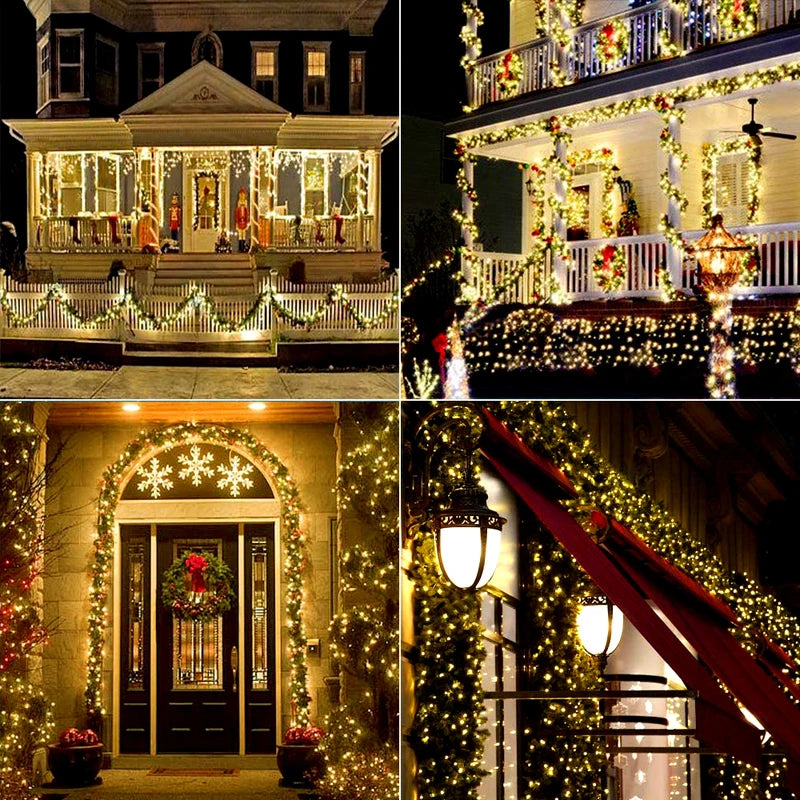 أضواء خرافية تعمل بالطاقة الشمسية، مقاومة للماء، للاستخدام الخارجي - سلسلة إضاءة LED بسلك نحاسي مع 8 أوضاع إضاءة للحديقة والفناء وديكورات عيد الميلاد