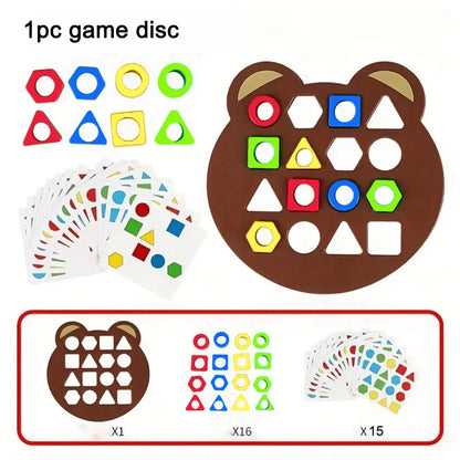 لعبة تركيب ثلاثية الأبعاد هندسية - لعبة مطابقة الألوان والأشكال على طريقة مونتيسوري للأطفال الصغار