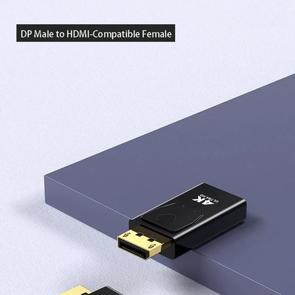 محول متوافق مع منفذ العرض إلى HDMI بدقة 4K، محول صوت وفيديو لشاشة الكمبيوتر من منفذ العرض إلى شاشة تلفزيون عالية الدقة 1080P 