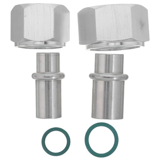 2pcs Air Conditioning Block Off Kit Aluminum Alloy Rear Ac Replacement Parts Easy Installation Universal Car Supplies