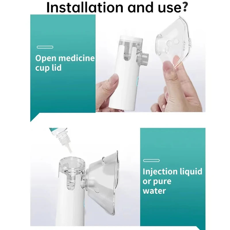 Handheld Mesh Nebulizer Portable Nebulizer Machine For Adults Kids Home Travel Inhalator Nebulizador Masks Humidifier