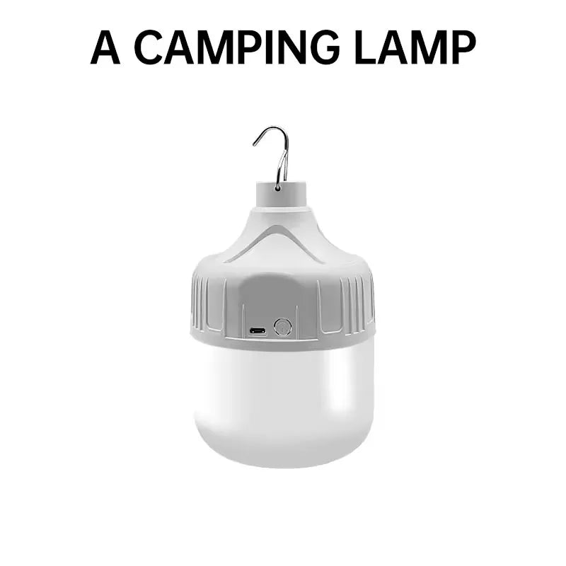 LED Lamp Bulbs Outdoor USB Rechargeable – High Brightness Emergency Light with Hook for Camping & Fishing