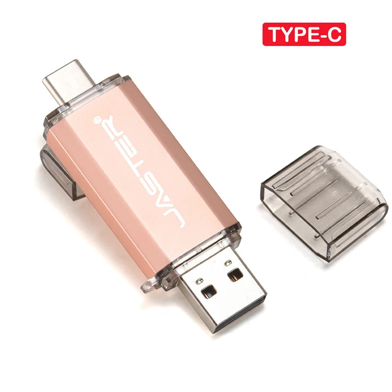 JASTER Pendrive Type C OTG USB Flash Drive 128GB 64GB 32GB 16GB 8GB 4GB Memory Stick 2.0 Pendrive High Speed for Type-C Device