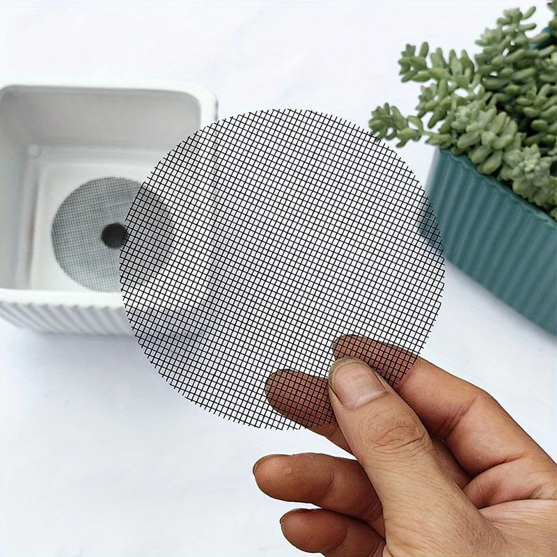 50PCS Breathable Mesh Pads – Soil Drainage Gaskets for Flower Pots & Planters